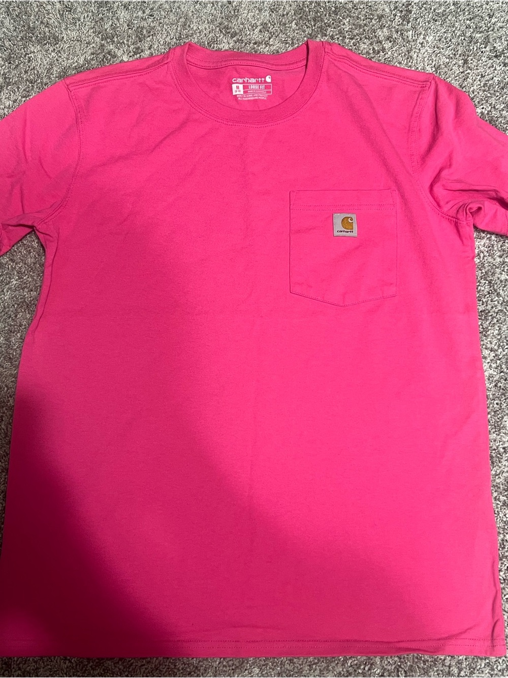 Carhartt Women’s Pocket T-Shirt in Bright Pink - Picture 2 of 4